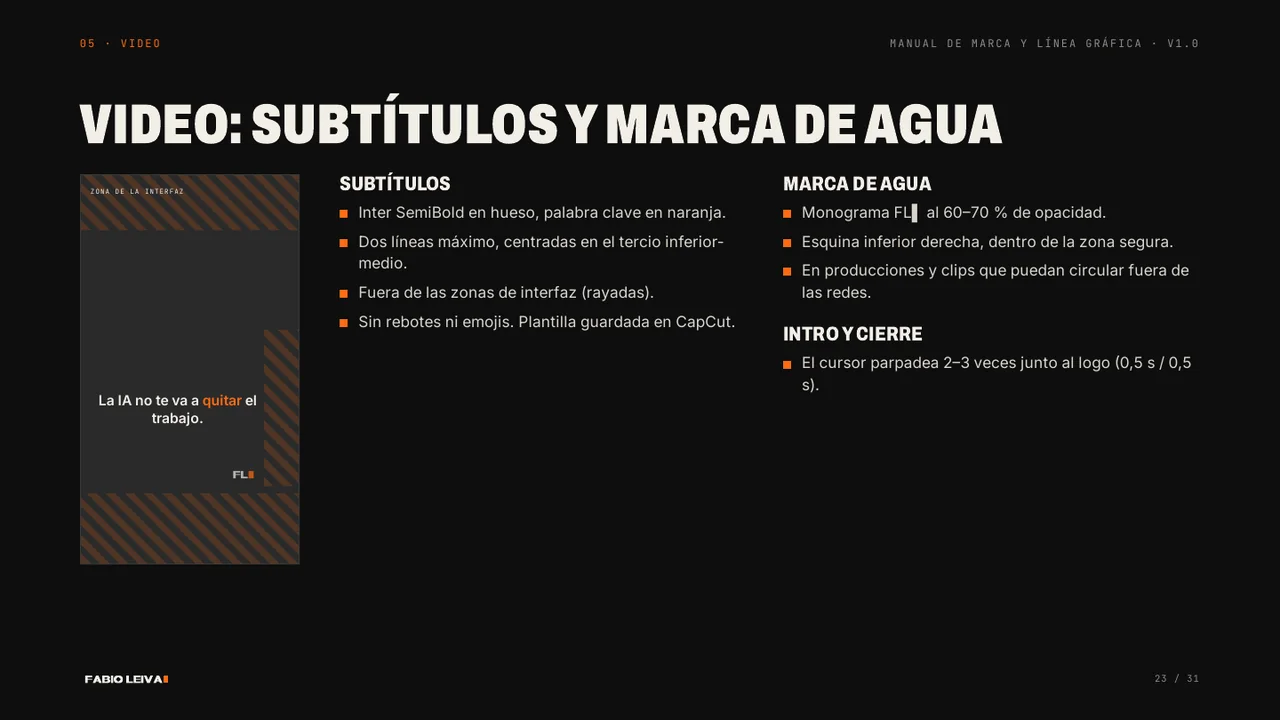 Manual de marca de Fabio Leiva, página 23 de 31