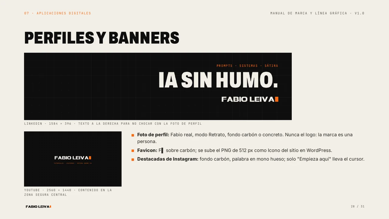 Manual de marca de Fabio Leiva, página 28 de 31