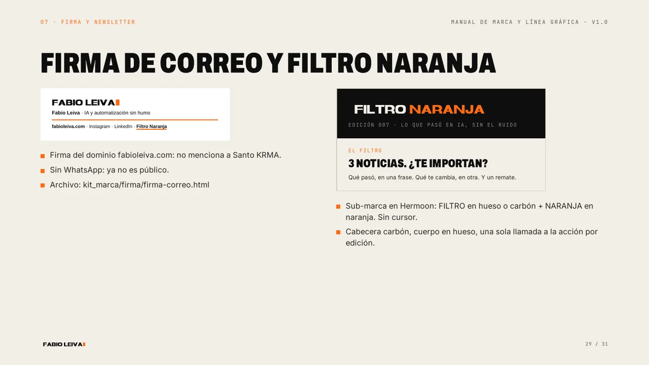 Manual de marca de Fabio Leiva, página 29 de 31
